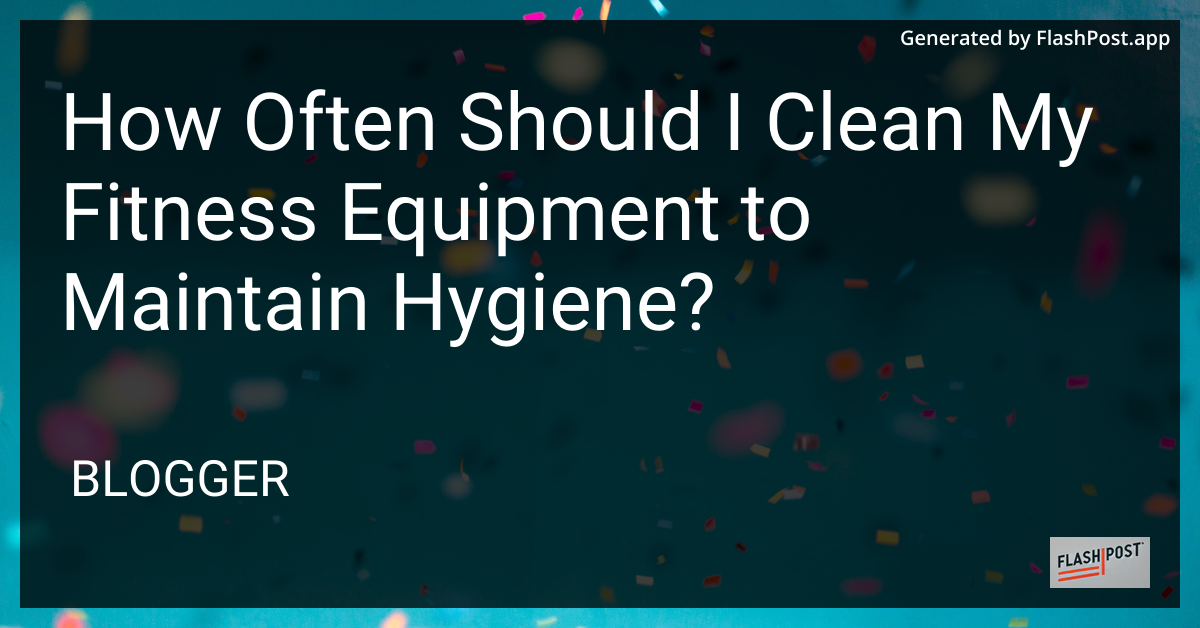 Cleaning Fitness Equipment