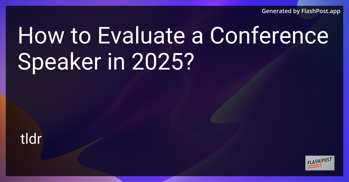 Conference Speaker Evaluation