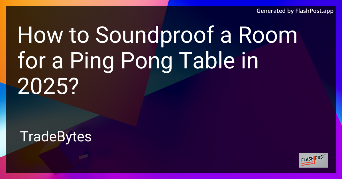 Soundproof Room for Ping Pong Table