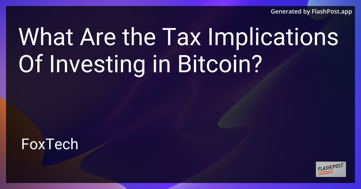 Bitcoin Tax Implications
