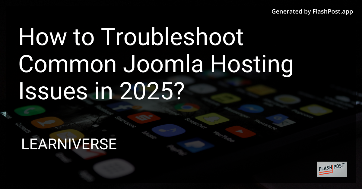 Joomla Hosting Troubleshooting