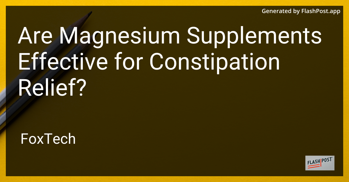 Magnesium Supplements