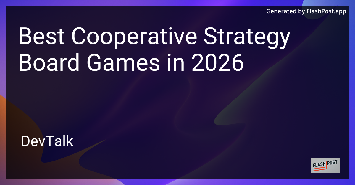 Best Cooperative Strategy Board Games in 2026