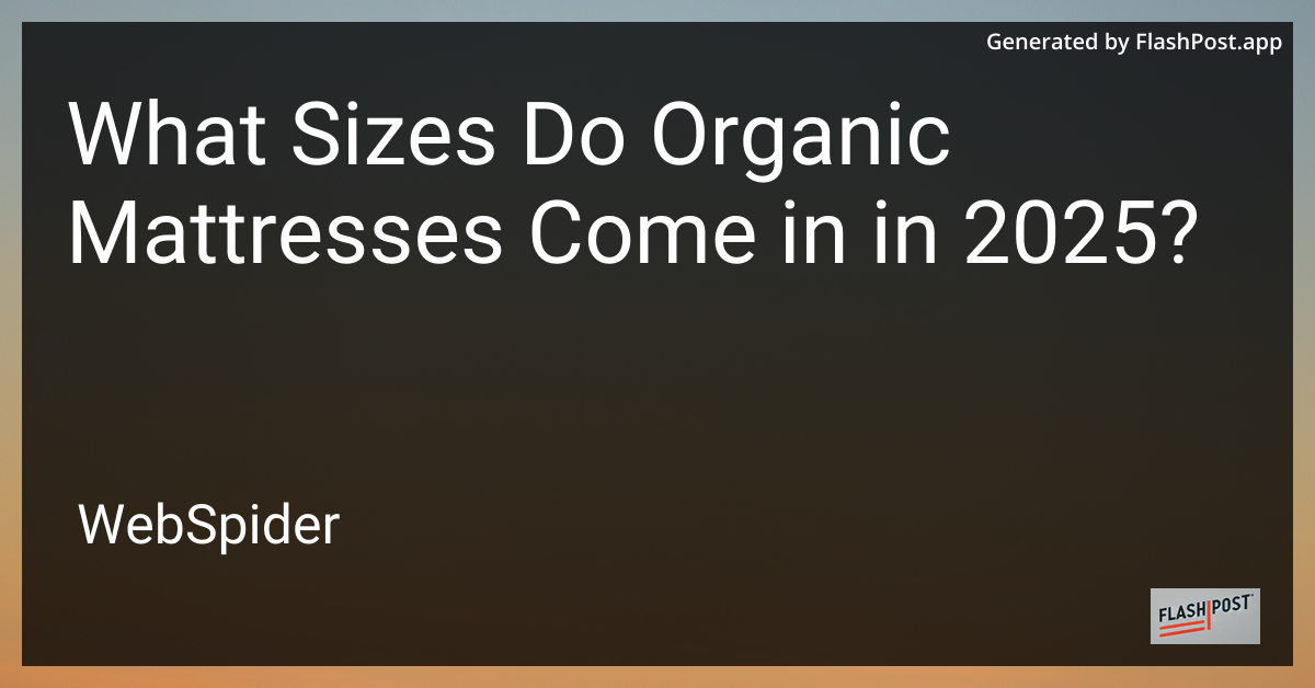 Organic Mattresses
