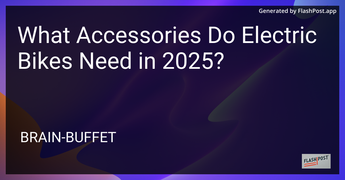 Electric Bike Accessories 2025