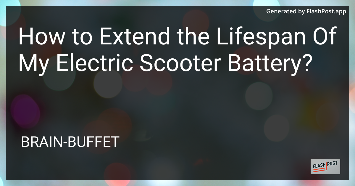 Electric Scooter Battery Care