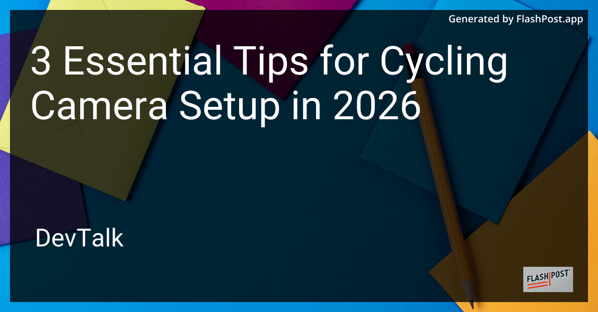 3 Essential Tips for Cycling Camera Setup in 2026