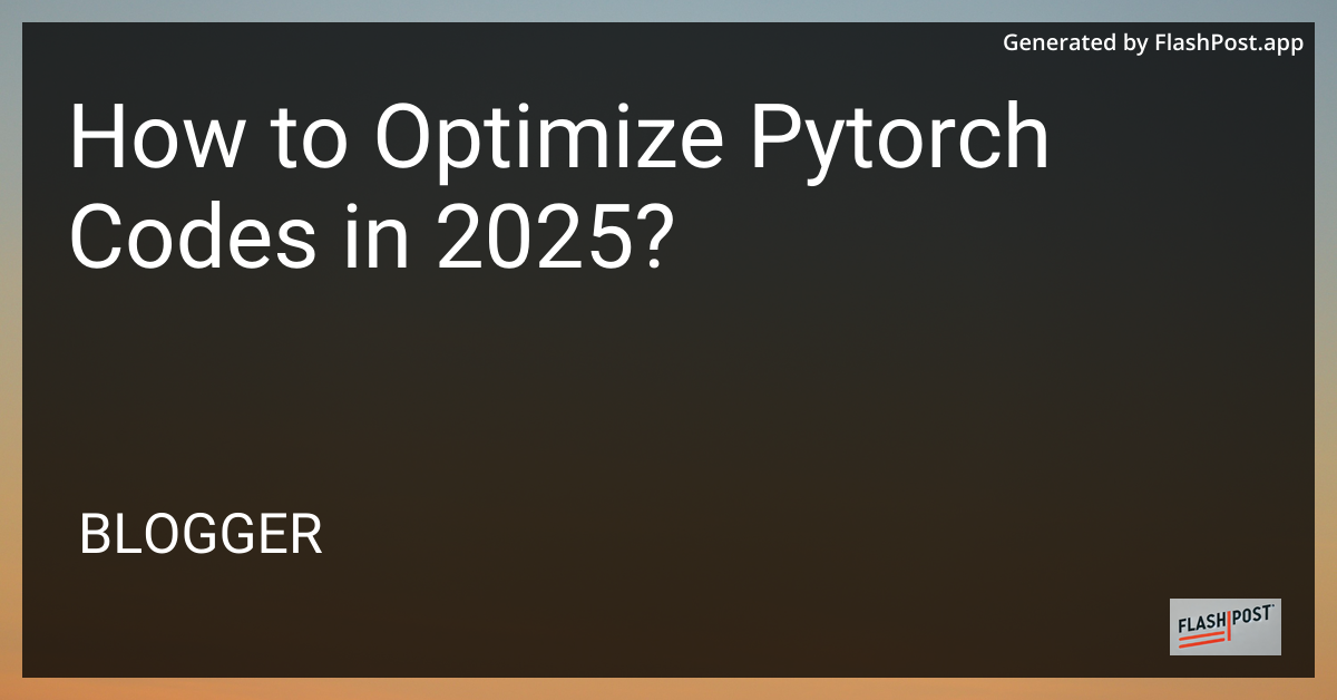 PyTorch Optimization