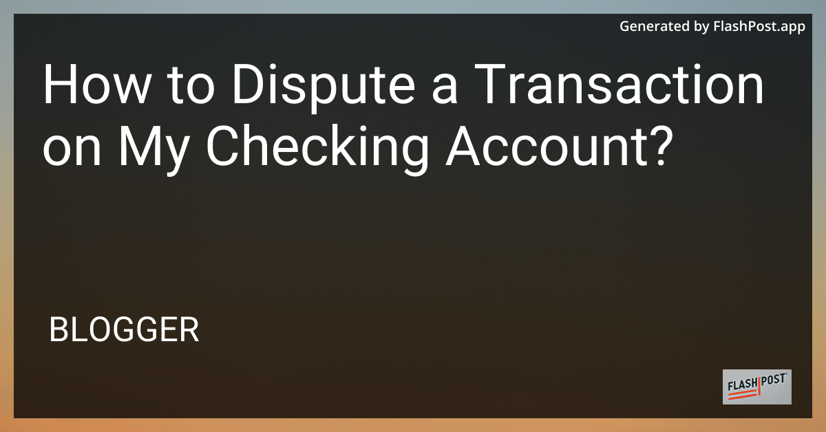 Dispute Transaction