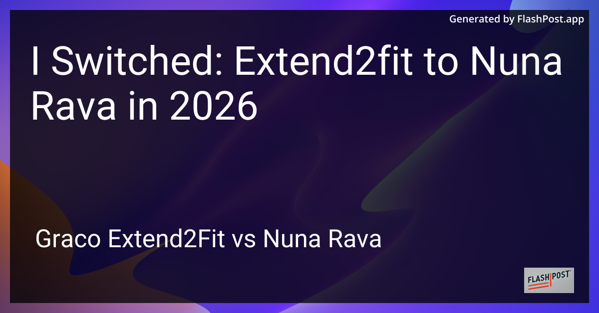 I Switched: Extend2fit to Nuna Rava in 2026