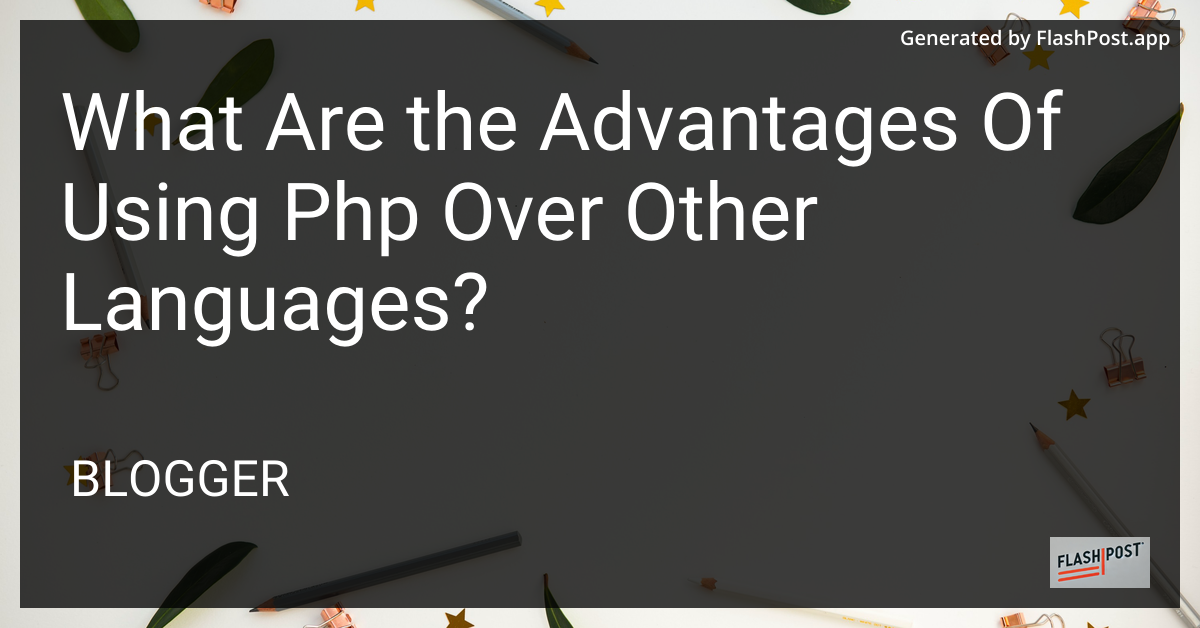 PHP Advantages