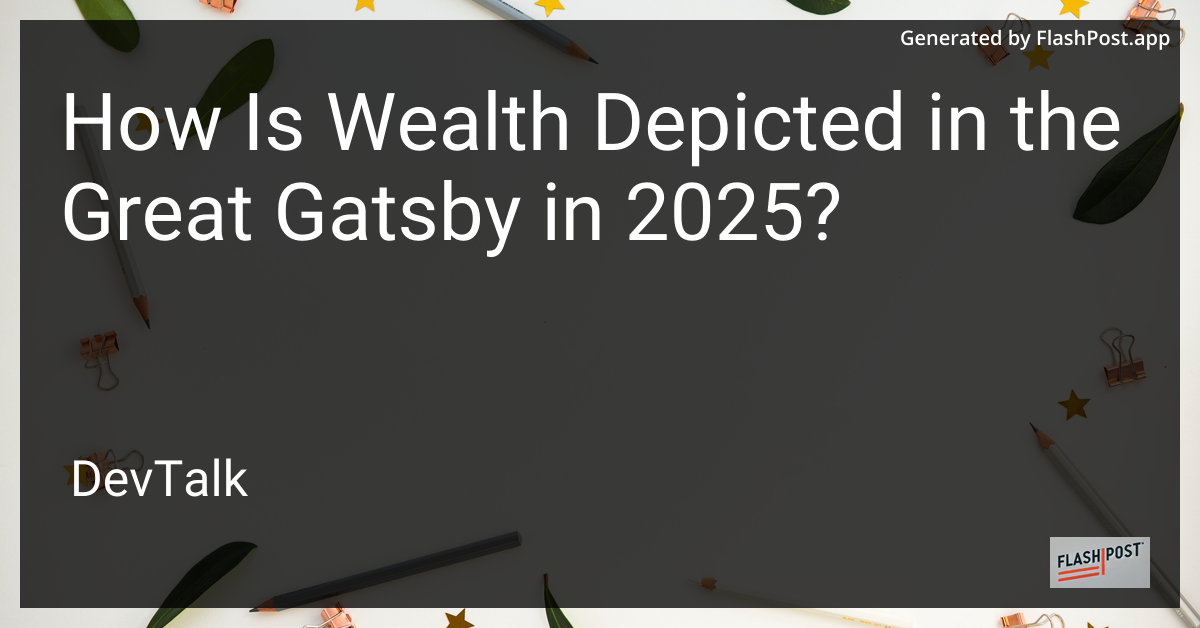 how is wealth depicted in the great gatsby in 2025?