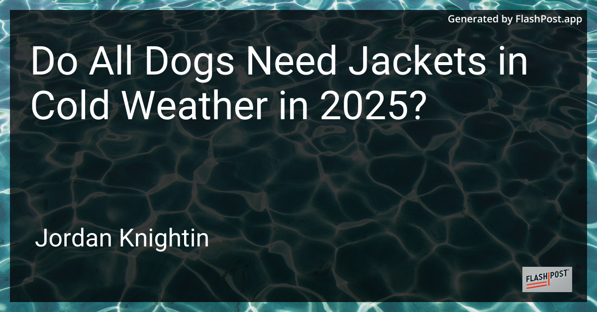 Do All Dogs Need Jackets in Cold Weather in 2025?