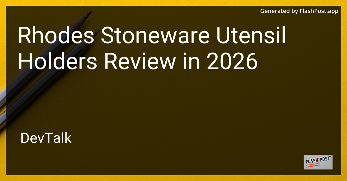 Rhodes Stoneware Utensil Holders Review in 2026