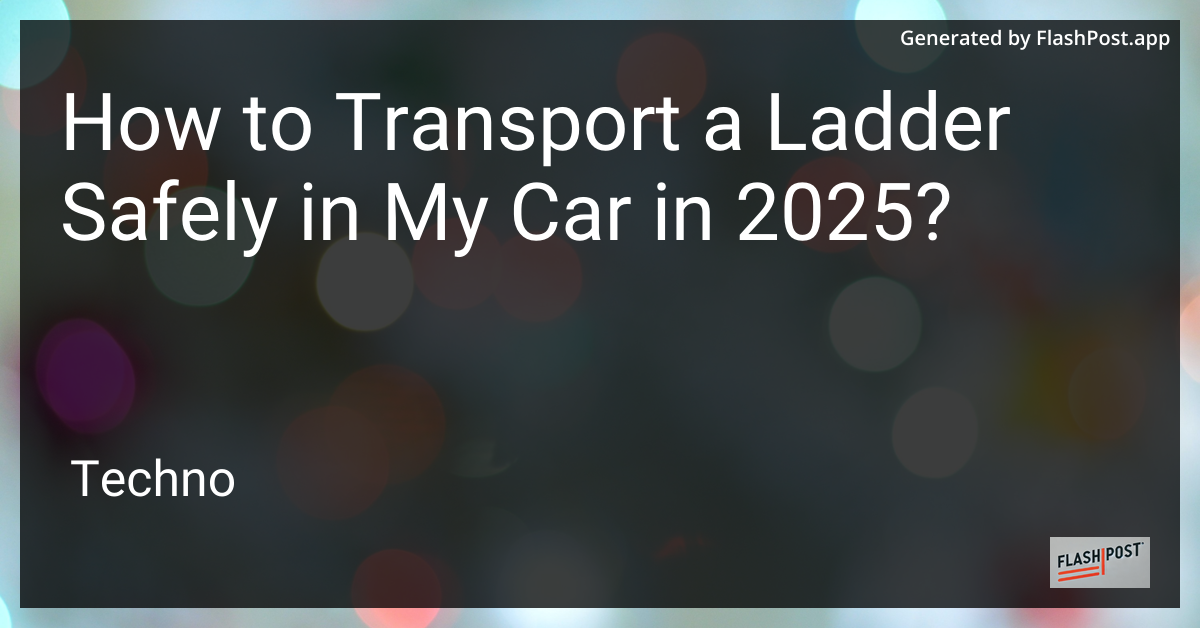 Transporting a Ladder
