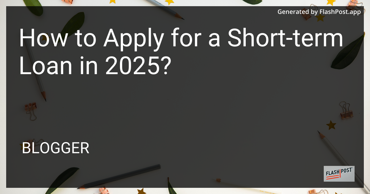 Applying for a Short-Term Loan