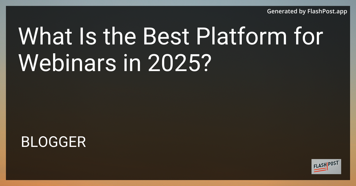 Webinar Platforms