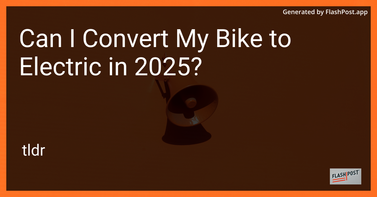 Electric Bike Conversion