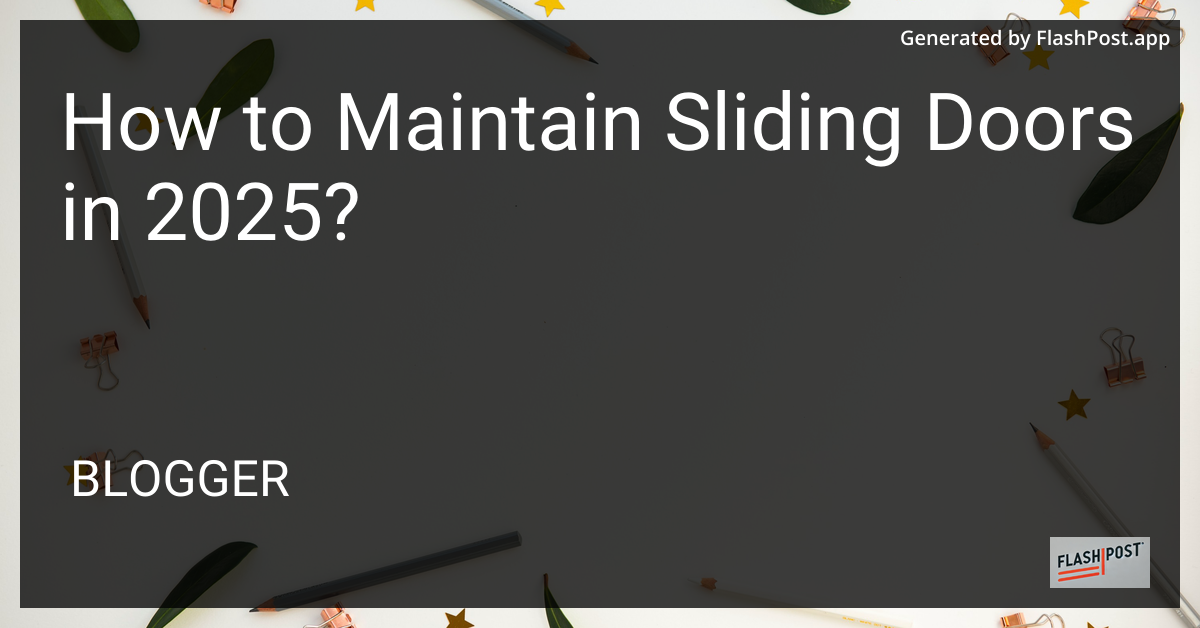 Sliding Doors Maintenance