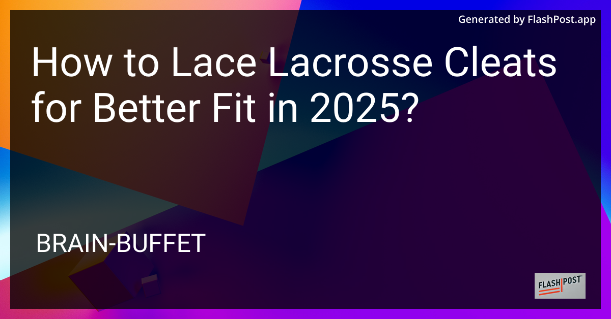 Lace Lacrosse Cleats