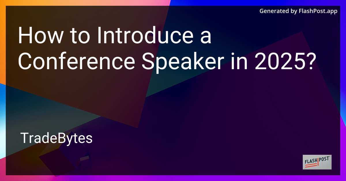 Conference Speaker Introduction