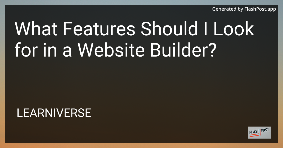 Website Builder Features