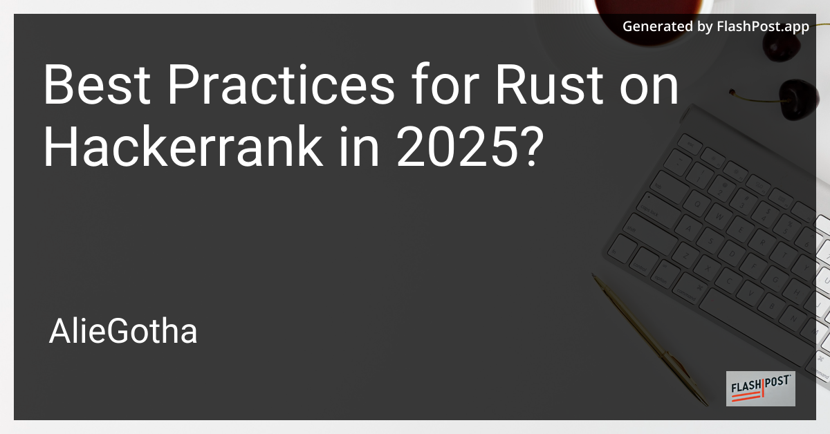 Best Practices for Rust on Hackerrank in 2025?