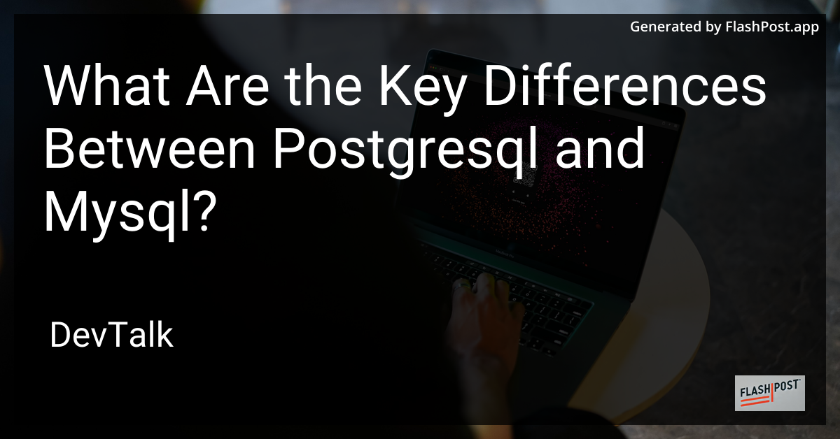 what are the key differences between postgresql and mysql?