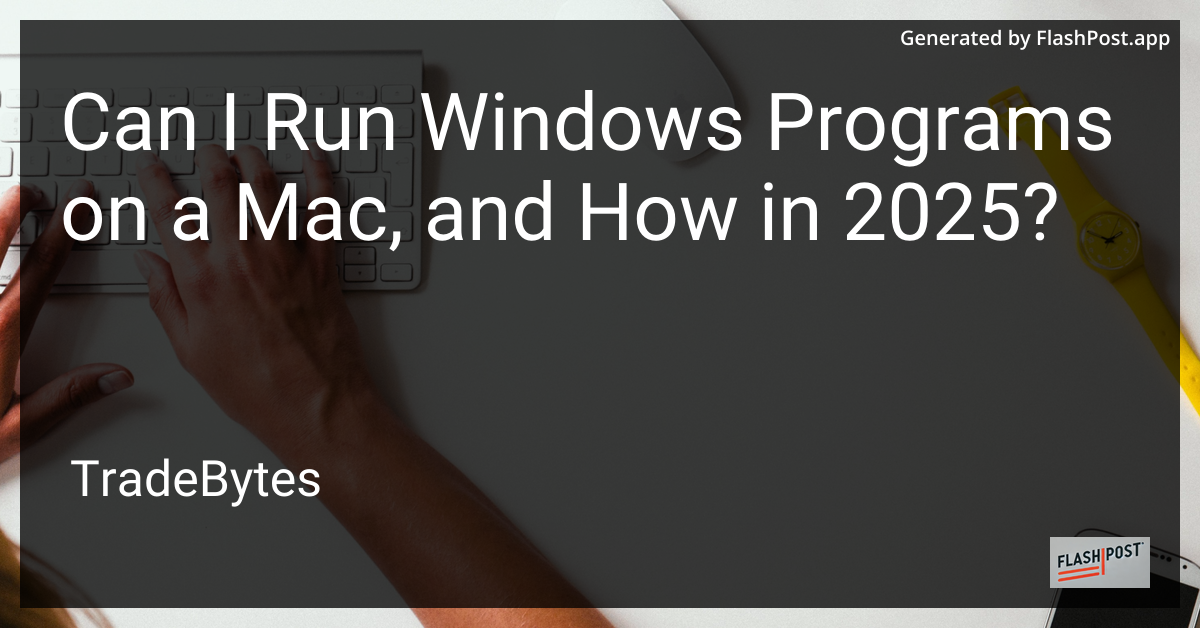 Running Windows Programs on a Mac