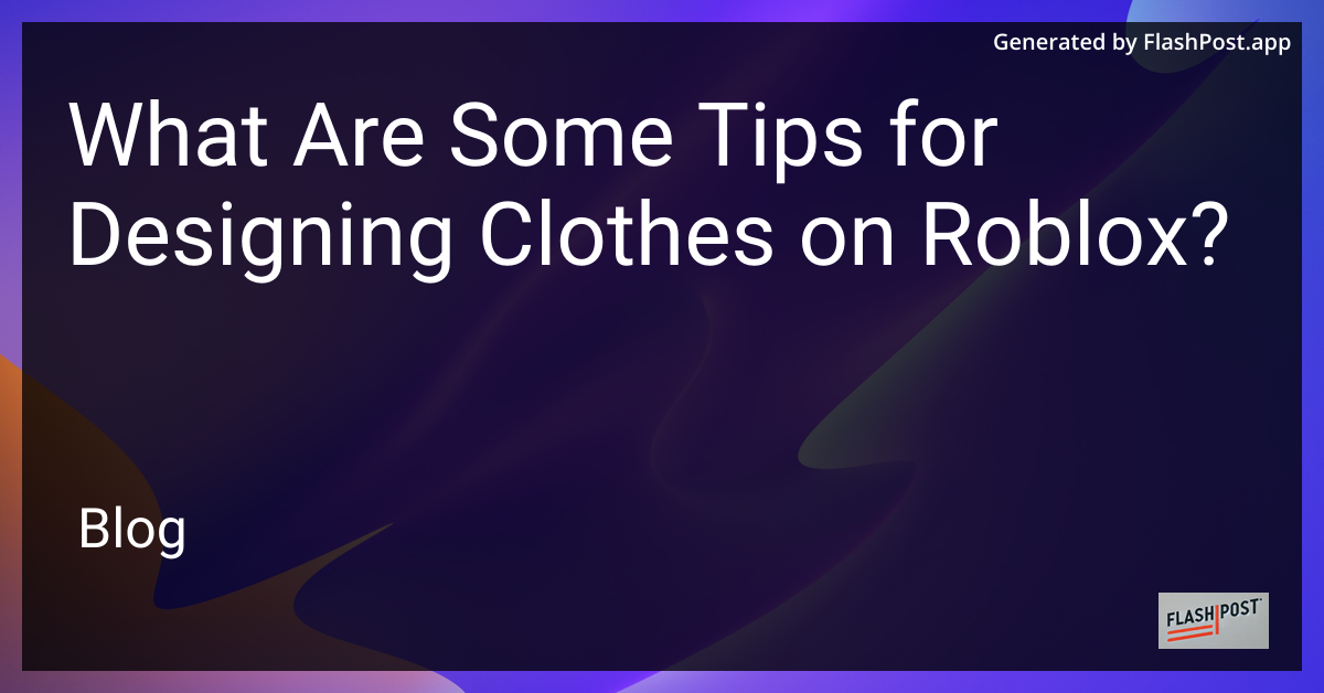 Roblox Fashion Design