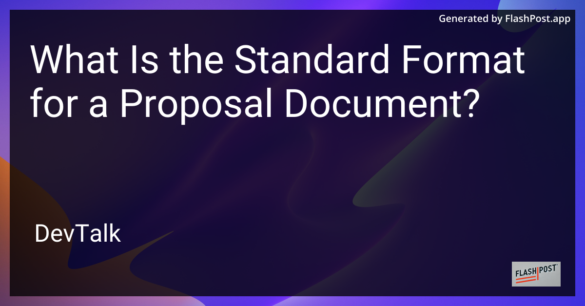 what is the standard format for a proposal document?