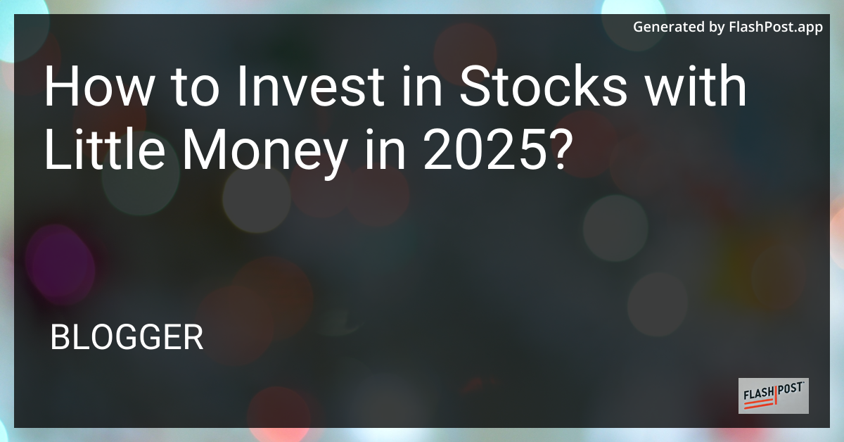 Investing in Stocks with Little Money