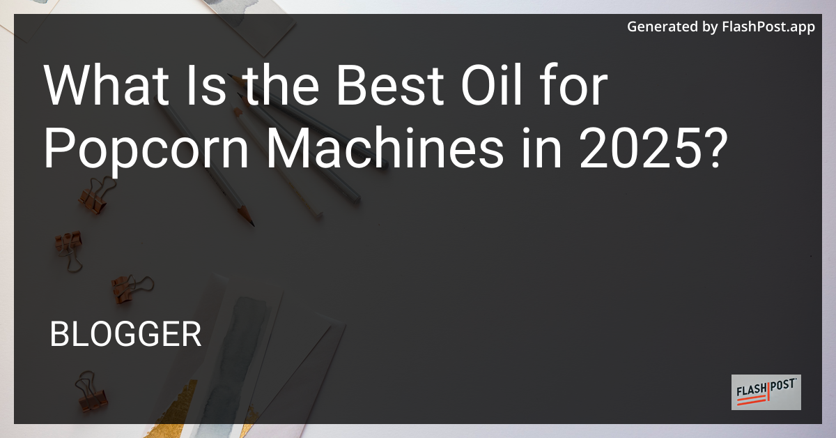 Best Oil for Popcorn Machines