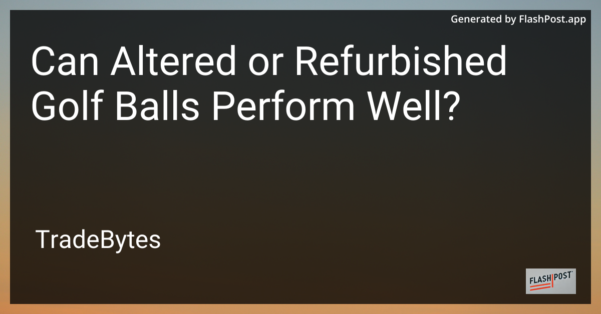 Refurbished Golf Balls