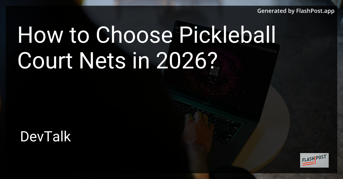 How to Choose Pickleball Court Nets in 2026?