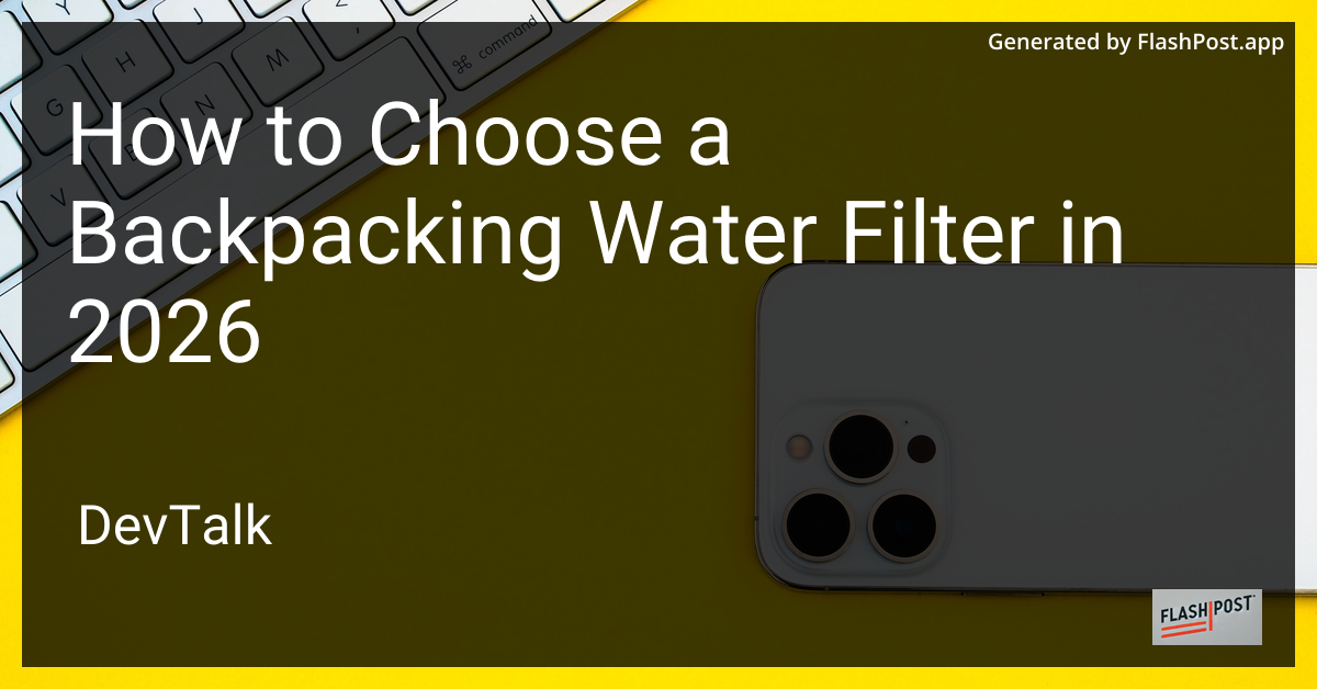 How to Choose a Backpacking Water Filter in 2026