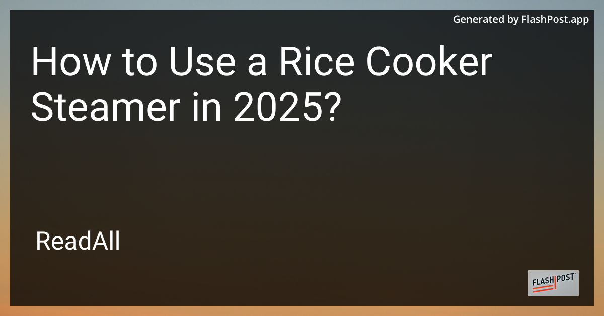 Rice Cooker Steamer