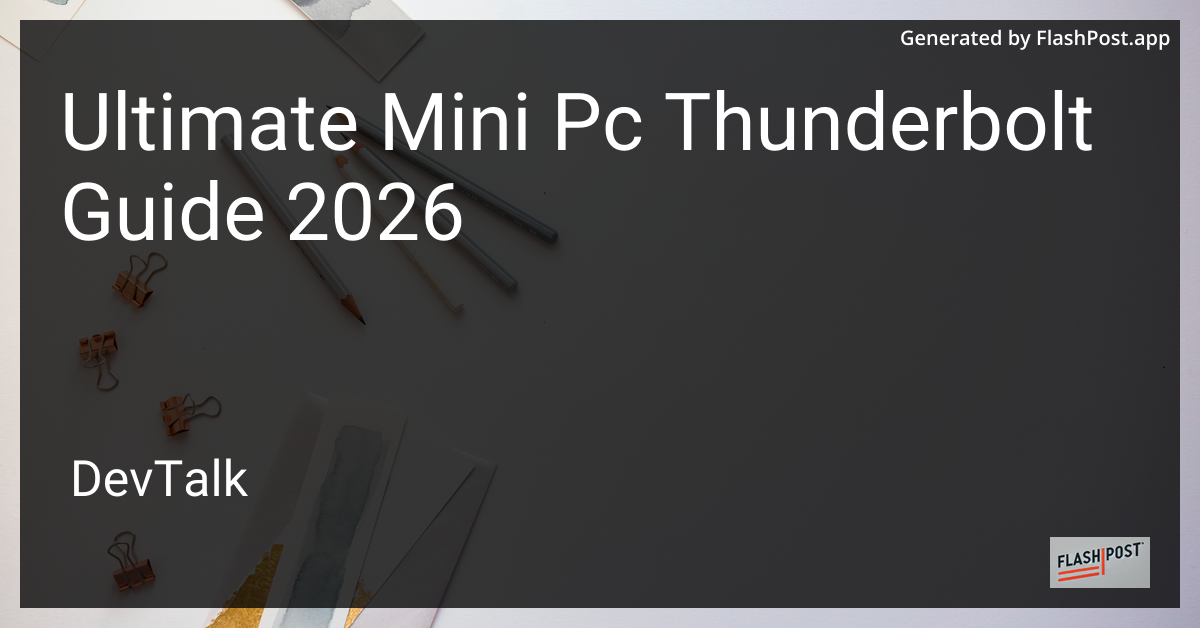 Ultimate Mini Pc Thunderbolt Guide 2026