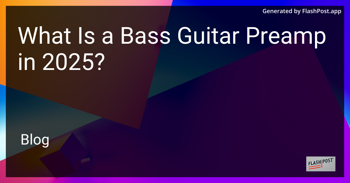 Bass Guitar Preamp