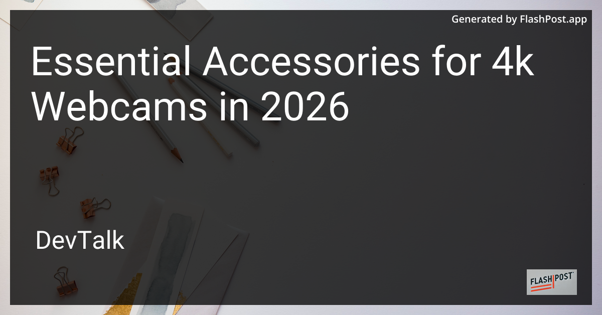 Essential Accessories for 4k Webcams in 2026