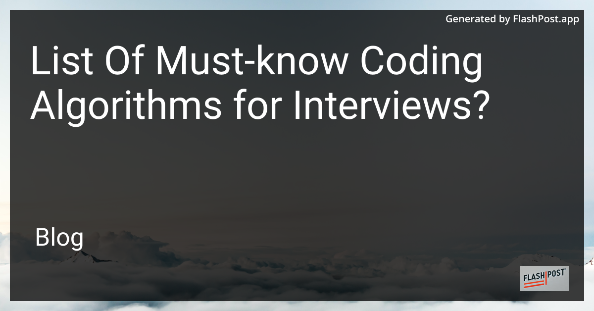 Coding Algorithms