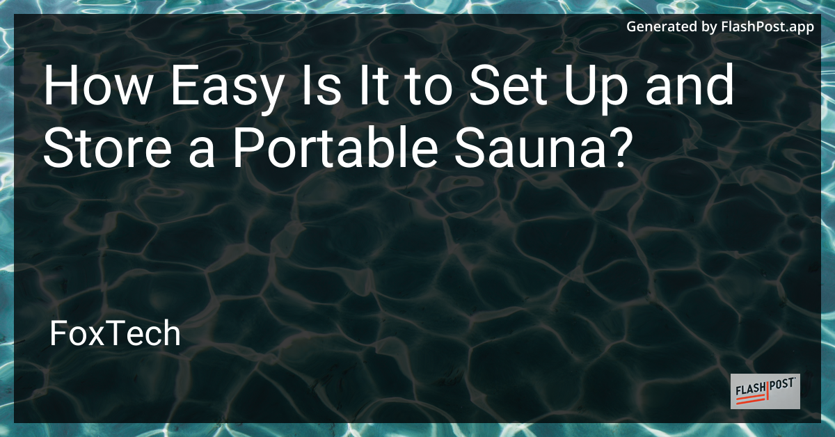 Portable Sauna