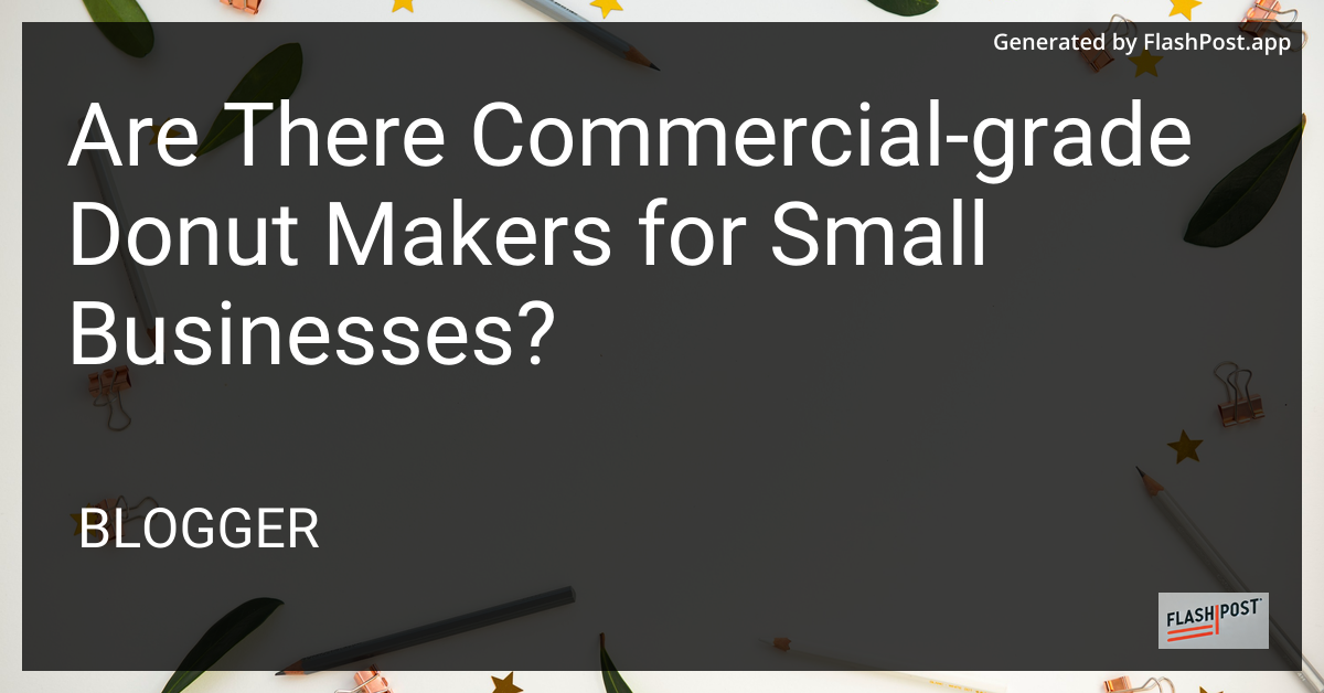 Commercial Donut Maker