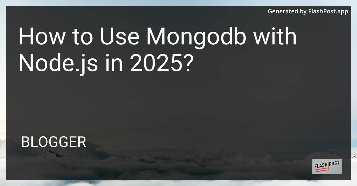 MongoDB with Node.js