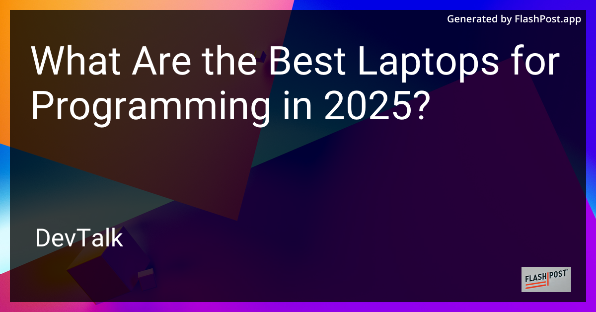 what are the best laptops for programming in 2025?