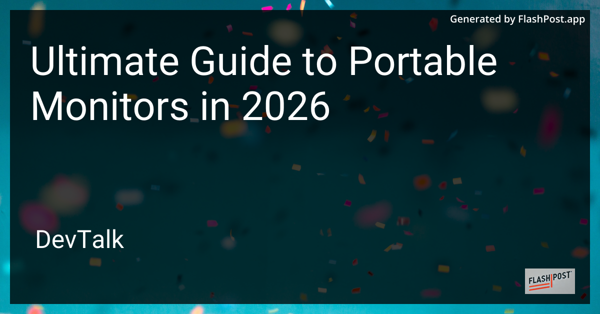Ultimate Guide to Portable Monitors in 2026
