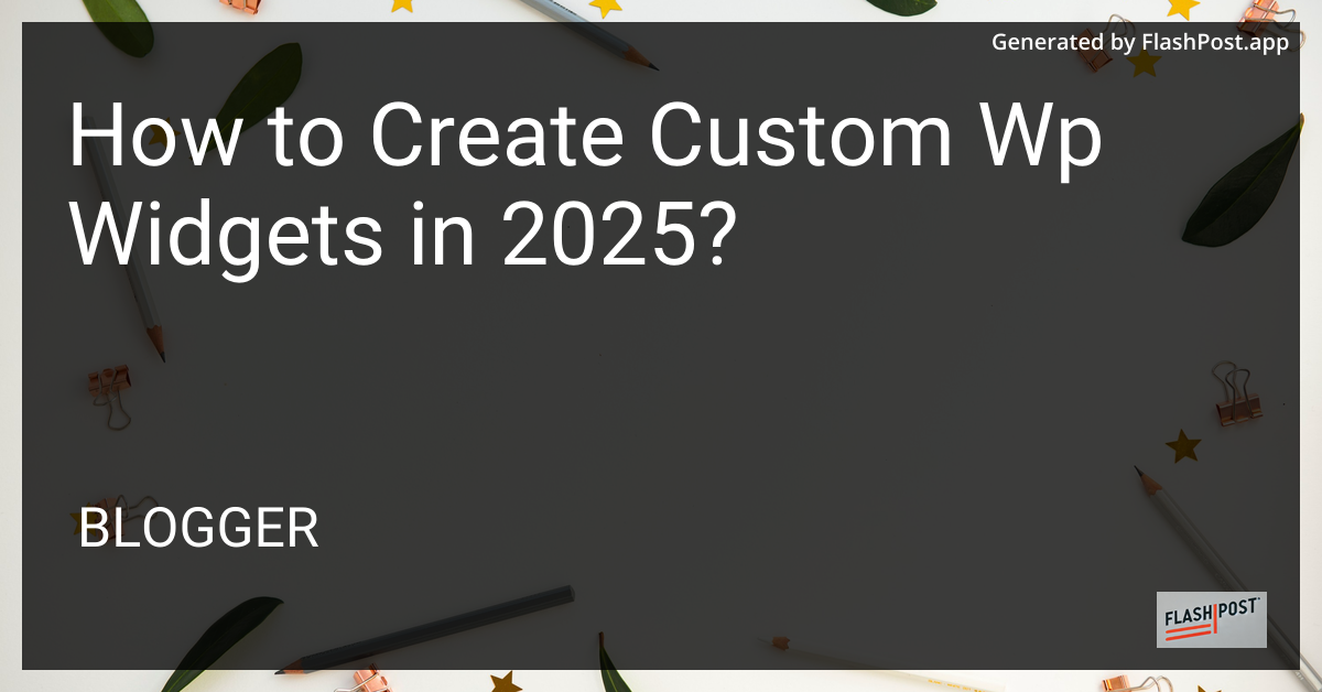 Custom WordPress Widgets