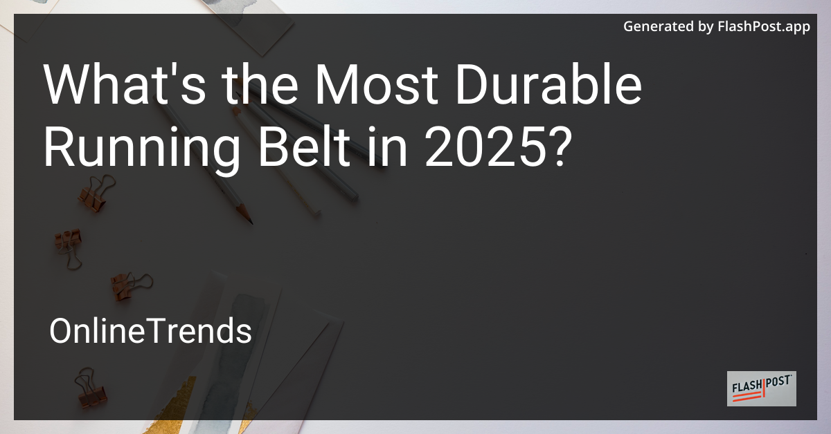 Durable Running Belt