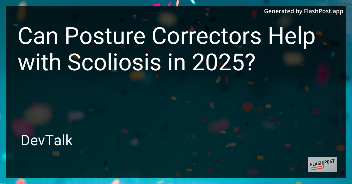 can posture correctors help with scoliosis in 2025?