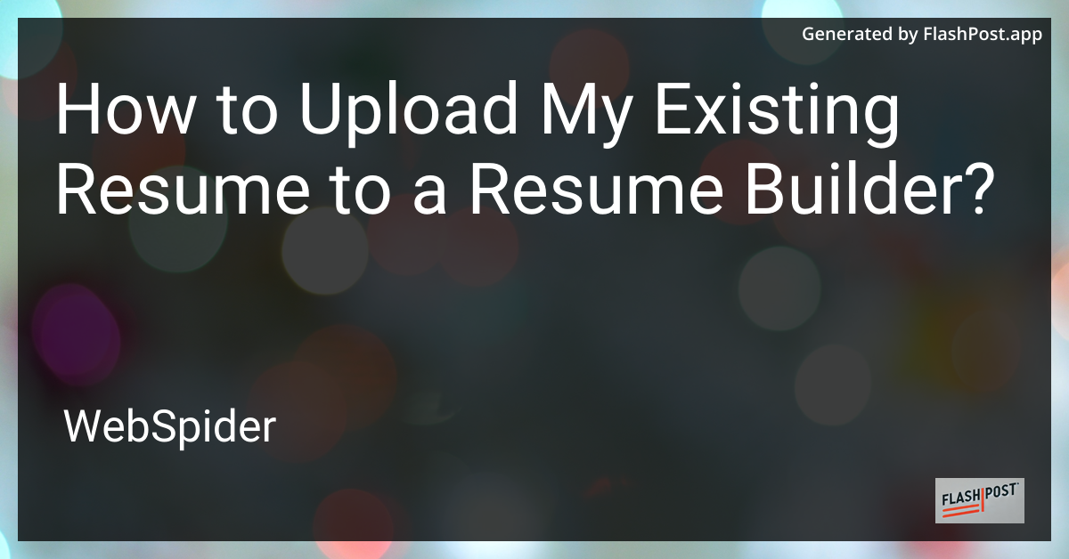 Upload Resume